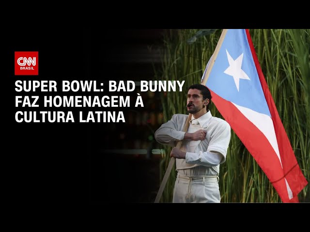 Bad Bunny faz homenagem à cultura latina no Super Bowl| CNN NOVO DIA