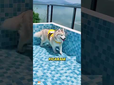A reação inesperada do Lobão com a piscina 🐕🌊 #doglover #shorts