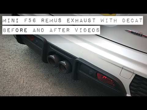 Mini F56 Remus Exhaust with Scorpion Decat Downpipe Sound Clip Video Comparison
