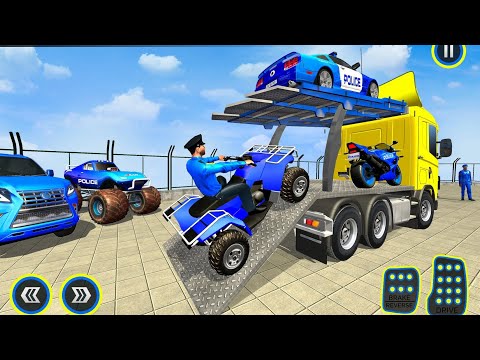 US Police ATV Quad Bike Transport Cargo Plane Game - Android GamePlay #10
