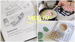 vlog/07 🌳 drawing class, home shabu, and going outdoors !
