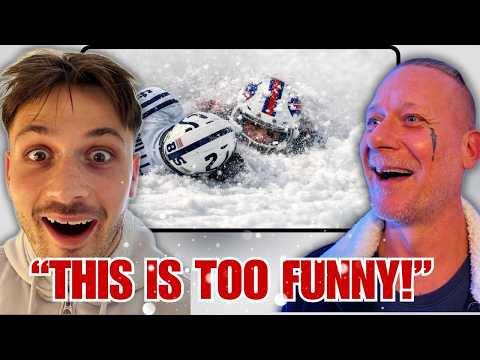 European Dad & Son Were NOT Ready for NFL in the Snow!