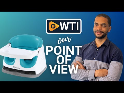 Ingenuity Baby Base 2-in-1 Booster Feeding and Floor Seat with Self-Storing Tray - Peacock Blue - WTI product video review