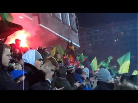 GKS 1962 Jastrzębie - Czarni-Góral Żywiec 07.11.2012 Oprawa GKS-u i Gol na 2-1 GKS-u