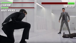 Download lagu Ethan and August vs. Lark's Decoy WITH HEALTHBARS | Bathroom Fight | HD | Mission Impossible Fallout mp3