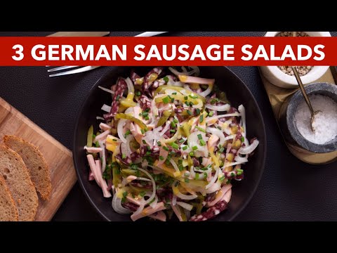 3 German Sausage Salads - Regional Wurstsalat & Fleischsalat Recipes