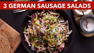 3 German Sausage Salads - Regional Wurstsalat & Fleischsalat Recipes