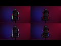 Žaidimų kėdė Fourze Lighting su RGB pašvietimu Gaming Chair, Juoda