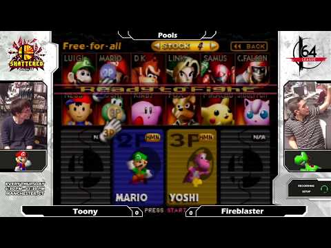 Smash 64: Toony (Mario) V Fireblaster (Yoshi) - Shattered 106 Tourney