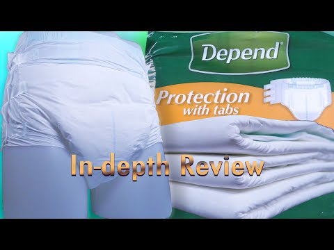 Depend® Protection with Tabs Adult Diaper In-Depth Review #incontinence #adultdiaper Video