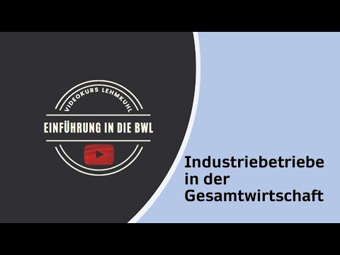 Einführung in die BWL Folge 5 - Industriebetriebe in der Gesamtwirtschaft