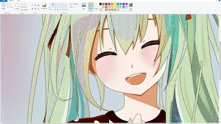 Speedpaint Draw Anime Girl On Ms Paint Aqua Youtube