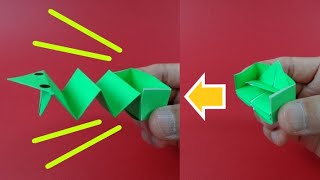 ヘンテコおりがみ「ヘビックリ箱」Action Origami "Snake-in-the-box"
