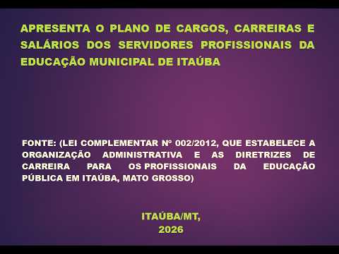 Plano de Carreira da Educação - Itaúba - Mato Grosso
