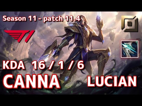 【韓国サーバー/C1】T1 Canna ルシアン(Lucian) VS セラフィーン(Seraphine) TOP - Patch11.4 KR Ranked【LoL】
