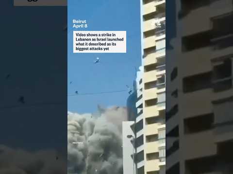 Video shows a strike in Lebanon as Israel launched what it described as its biggest attacks yet