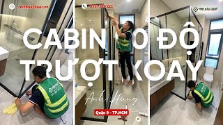 THI CÔNG CABIN SLIM 90 ĐỘ TRƯỢT XOAY CHO PHÒNG TẮM NHỎ l Minh Bảo Slim Door