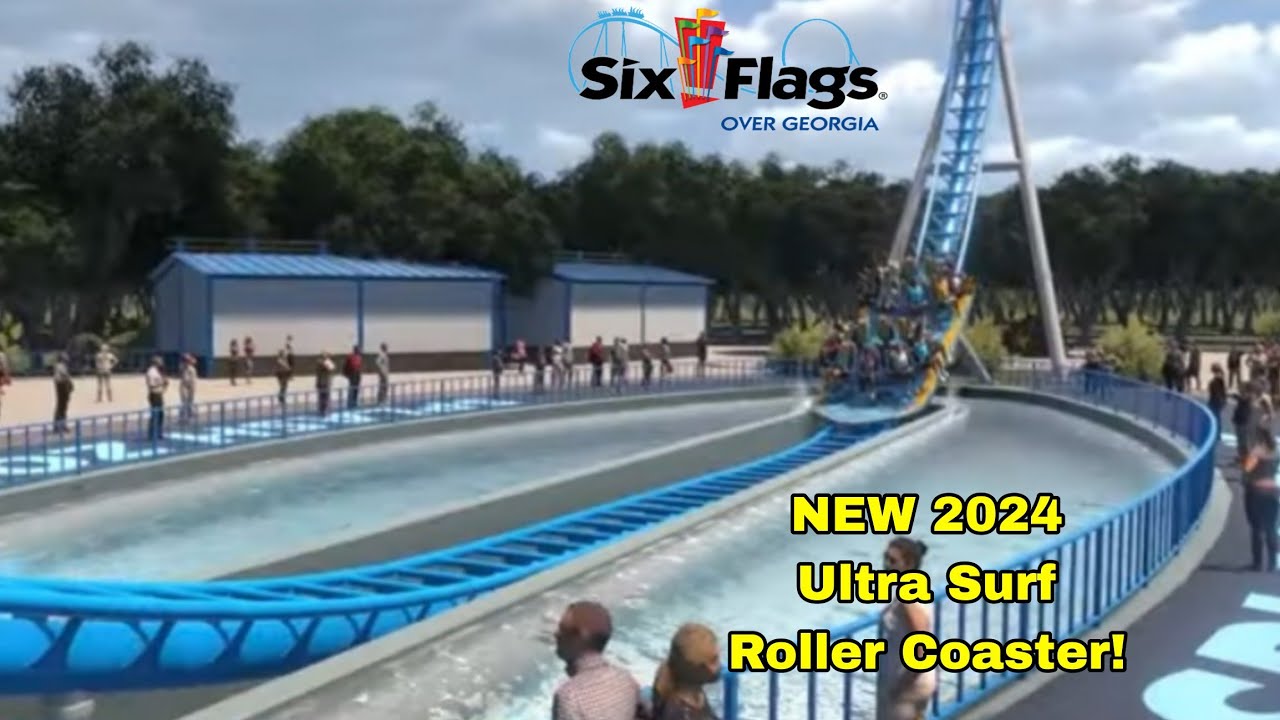 Six Flags Over Georgia New 2024 Ultra Surf Roller Coaster!