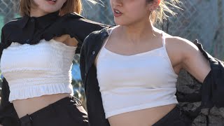 C0492　セクシーな表情でカッコよく踊る女子大生のガールズダンス