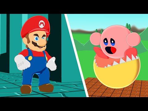 Monster Pacman vs Kirby and Super Mario