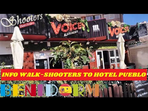 BENIDORM INFO WALK! ☀️🆕📢 Hotel Pueblo! 🇪🇦🚶🏻‍♀️🍻🎤♥️ #benidorm