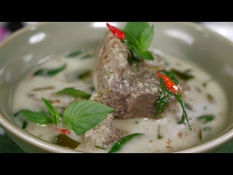 Green curry with Beef  and Bird's Eye chill by chef Chumpol