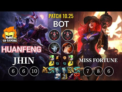 SN huanfeng Jhin vs Miss Fortune Bot - KR Patch 10.25