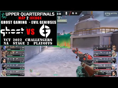 Ghost vs Evil Geniuses - VCT Challengers NA Stage 2 Playoffs - Upper Quarterfinals Map 2 IceBox