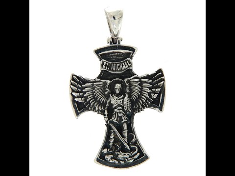 Pandantiv argint 925 Cruce Arhanghelul Mihail - Scut Spiritual