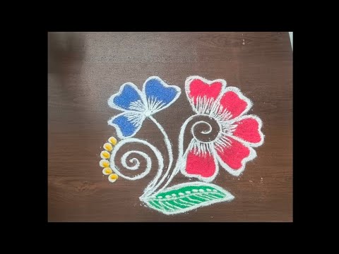 Easy kolam# flower design# small rangoli #designs viralvideo# sarayurangoli 