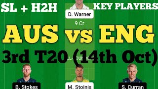 AUS vs ENG Dream11 Prediction | Australia vs England Dream11 Team | ENG vs AUS Dream11 3rd T20 2022.