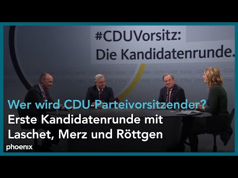 Wer wird CDU-Parteivorsitzender? Kandidatenrunde mit Laschet, Merz und Röttgen