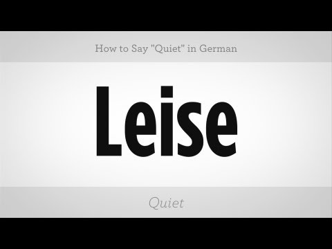 YouTube video about: How do you say quiet in german?