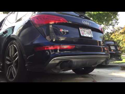 Audi SQ5 AWE Touring exhaust with non resonated downpipes cold start.