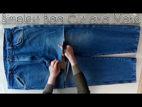 Simplest denim bag cut and make | bag from jeans | easy two—step bag