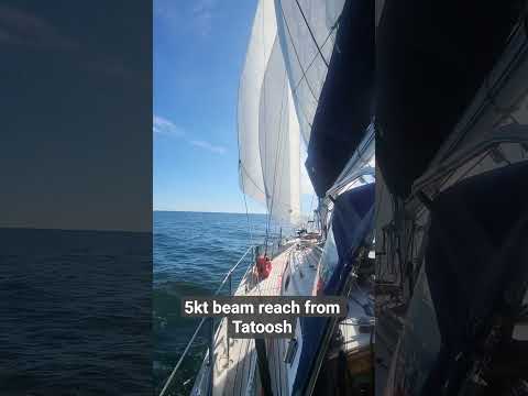 heading offshore, decent wind and sunshine.