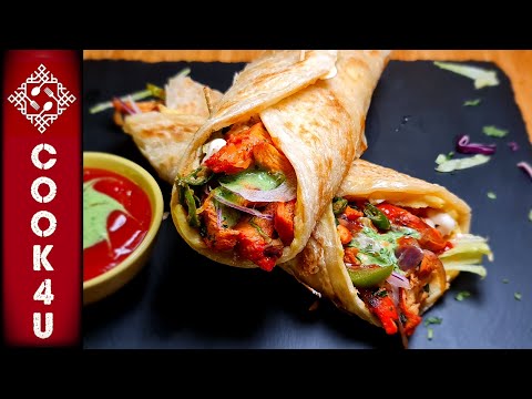 Chicken Kathi Roll | Chicken Tikka Egg Paratha Wrap | Kolkata Kathi Rolls | Desi Shawarma Recipe