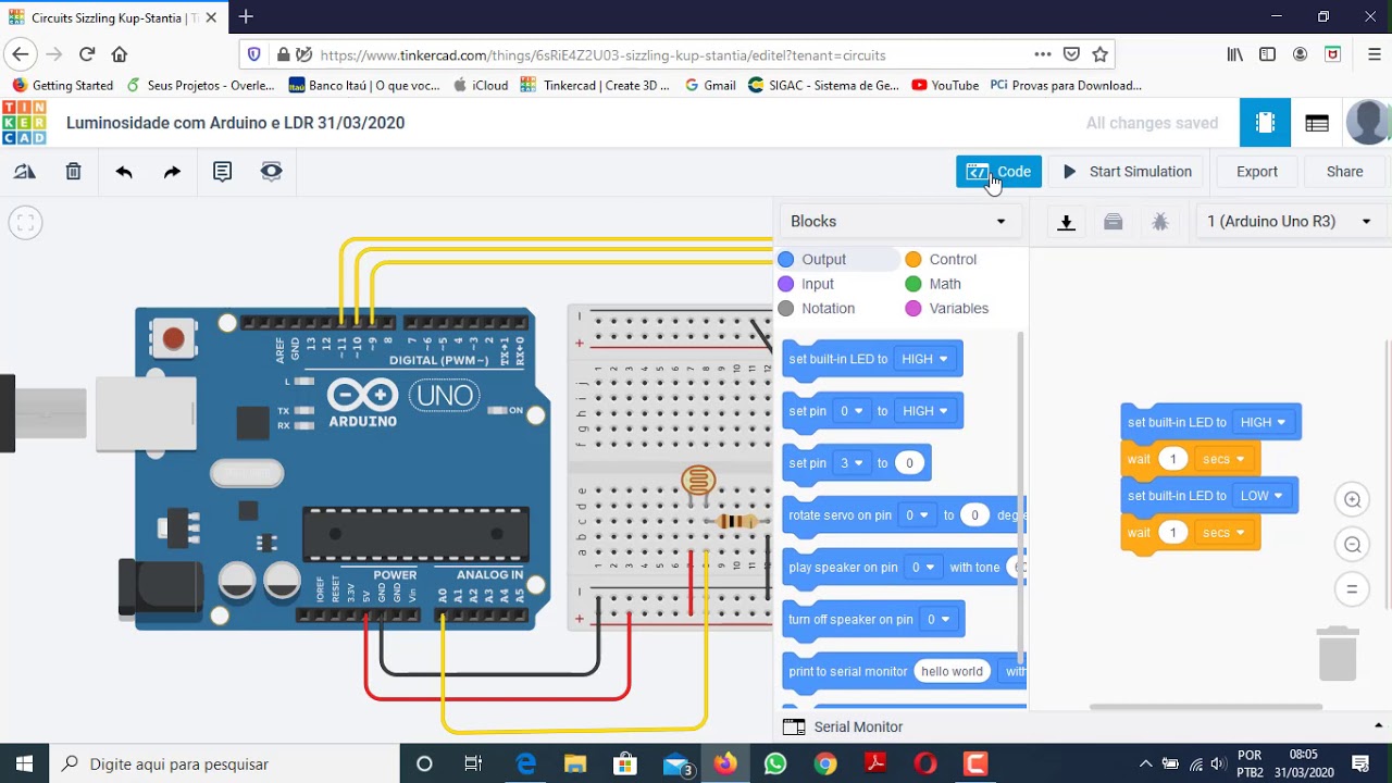 Sensor de Luminosidade com Arduino e LDR