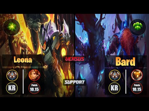 Challenger LEONA [Aftershock] (Support) VS  BARD - Challenger KR Patch 10.15