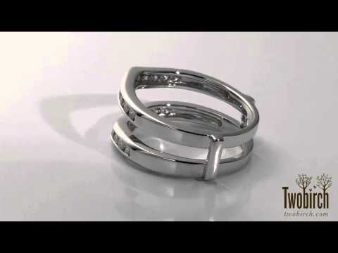 0.51ct. Round Channel Set Curved Ring Guard - TwoBirch TB-GUARD-0019-WG-H