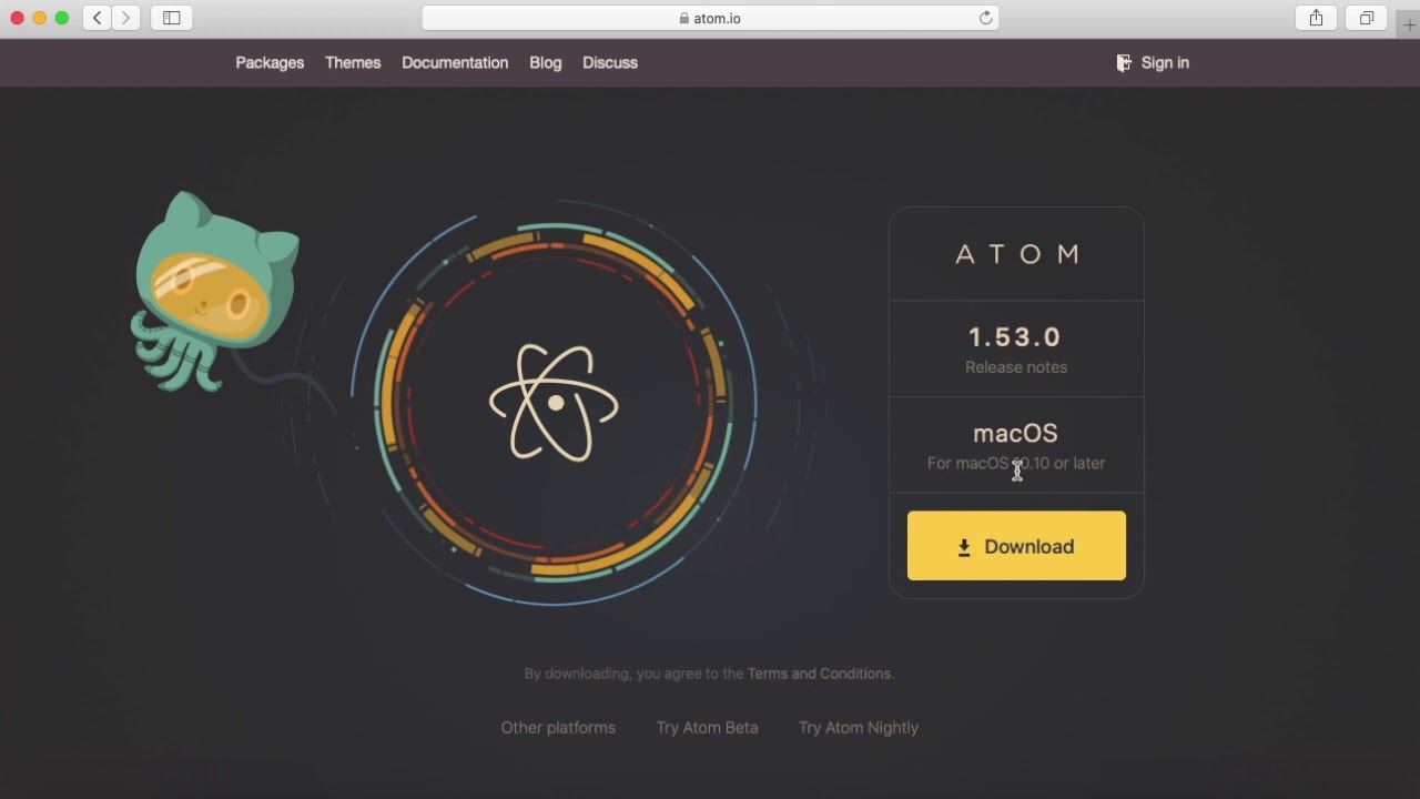 Download Atom in Mac