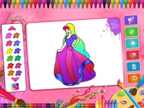 Princess Coloring Book Fun Video