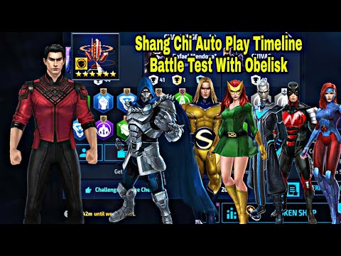 Shang Chi Auto Play Timeline Battle Test With Obelisk - Marvel Future Fight