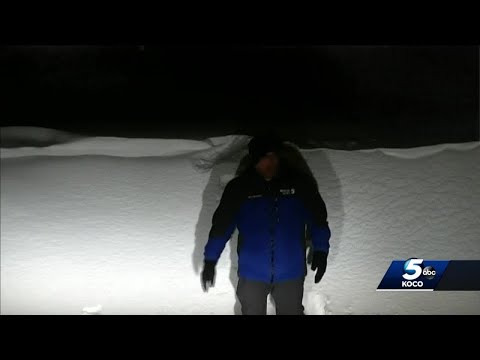 WATCH: 6-foot snow drift seen in northwest Oklahoma City