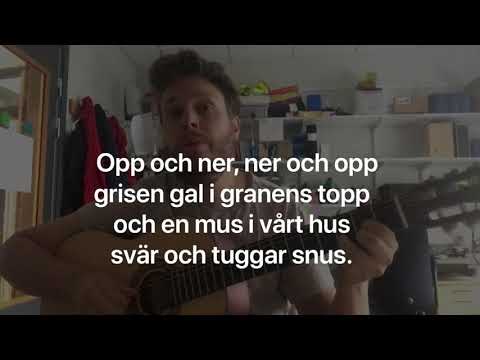 Grisen gal i granens topp (med text) | Opp och ner, ner och opp... | Visa från Emil i Lönneberga