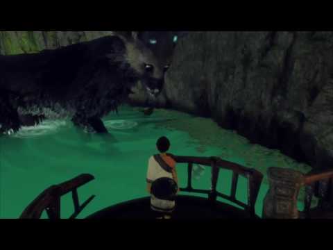 The Last Guardian: Trico takes a swim.