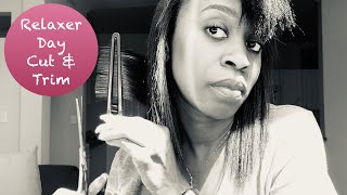 Making the Cut | Healthy Relaxed Hair | Relaxer Day Cut and Trim