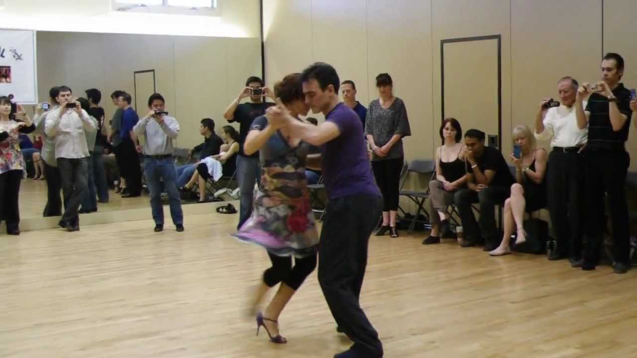 Valz class demo by Esteban Moreno and Claudia Codega at Austin Spring Tango Festival-2012