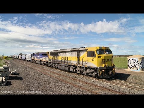 9761V QUBE Grain Train With 1103 & CM3312 - PoathTV Australian Railways