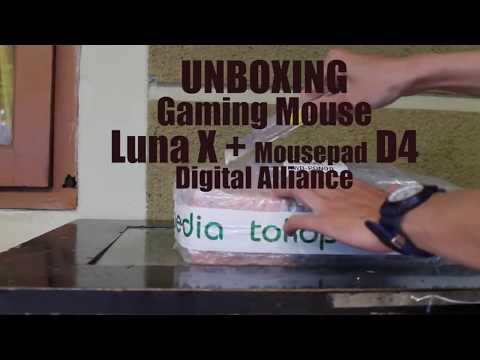 Unboxing Digital Alliance Gaming Mouse Luna X dan D4 Mousepad Gaming M